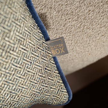 Ada Jacquard Blue Rectangular Cushion Image