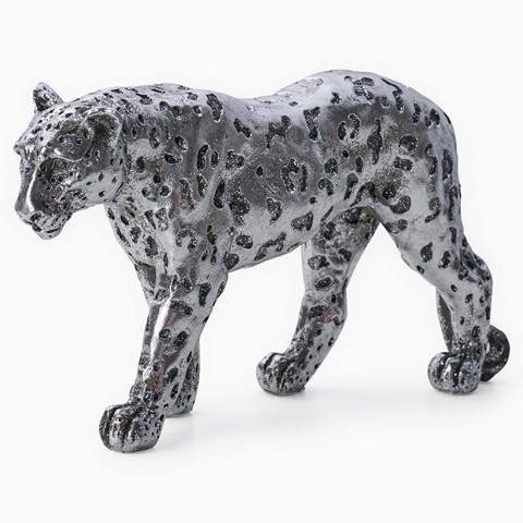 Silver Leopard Ornament