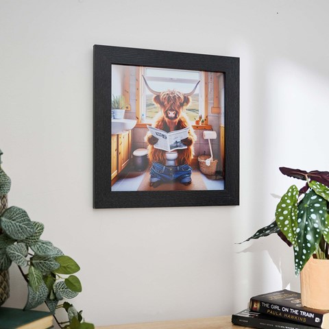Male Highland Cow On Loo Wall Art
