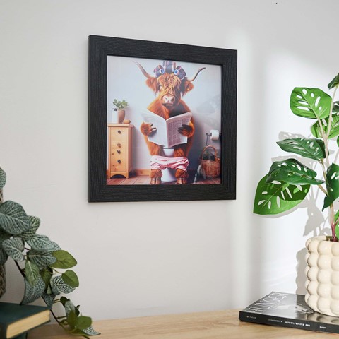 Female Highland Cow On Loo Wall Art