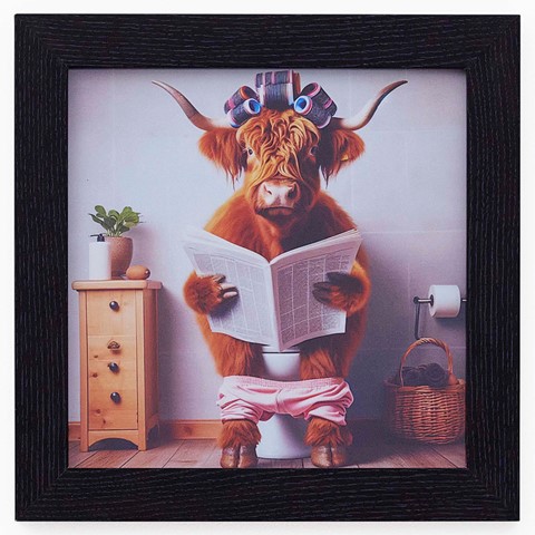Female Highland Cow On Loo Wall Art