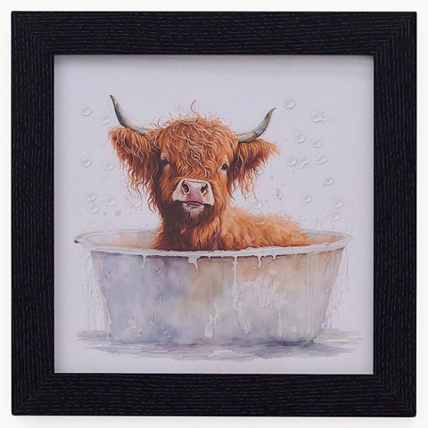 Baby Highland Cow Full Bath Liquid Art