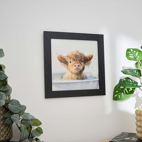 Baby Highland Cow Up Close Liquid Art