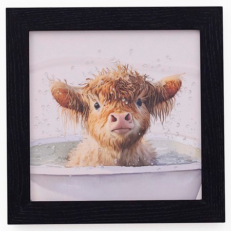 Baby Highland Cow Up Close Liquid Art image