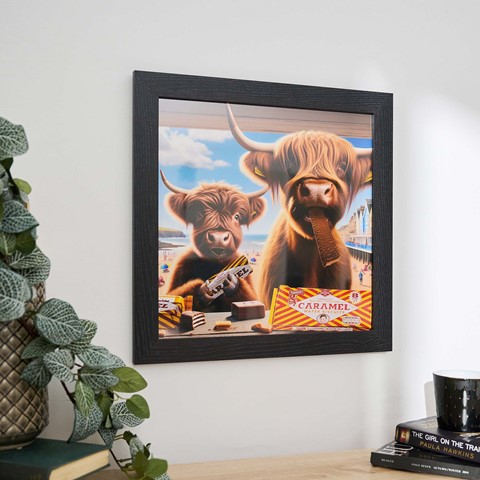 Highland Cows With Tunnocks Wall Art
