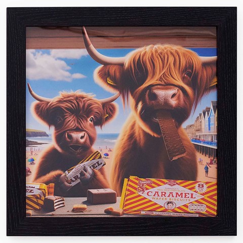 Highland Cows With Tunnocks Wall Art