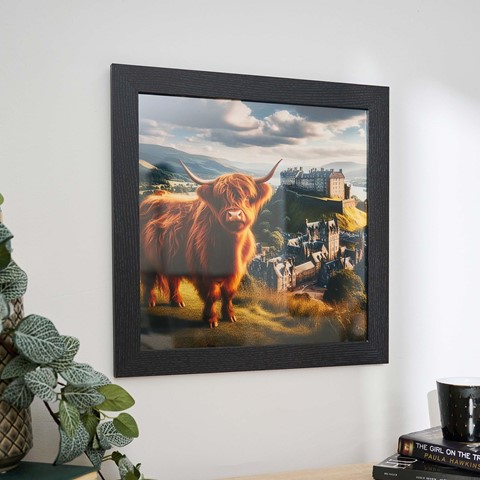 Highland Cow With Castle Wall Art