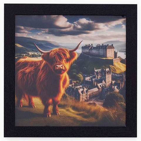 Highland Cow With Castle Wall Art