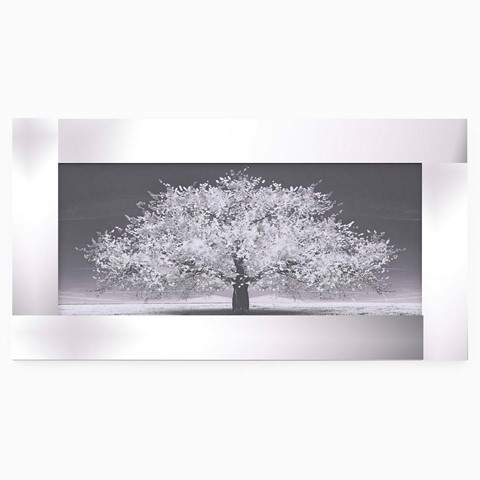Silver Tree Mirrored Frame Liquid Art
