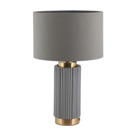 Ionic Grey Ceramic Gold Metal Table Lamp image
