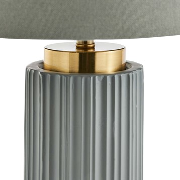 Ionic Grey Ceramic Gold Metal Table Lamp Image