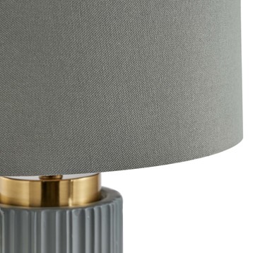 Ionic Grey Ceramic Gold Metal Table Lamp Image