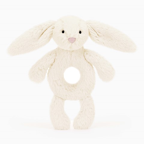 Jellycat Bashful Cream Bunny Ring Rattle