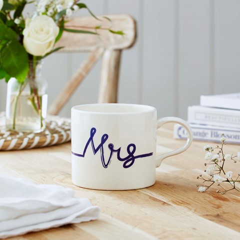 Portmeirion Blue & White Mrs Mug