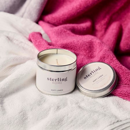 Sterling Home Soft Linen Soy Blend Tin Candle Image