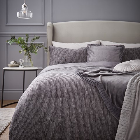 Catherine Lansfield Allure Grey Sparkle Duvet Set
