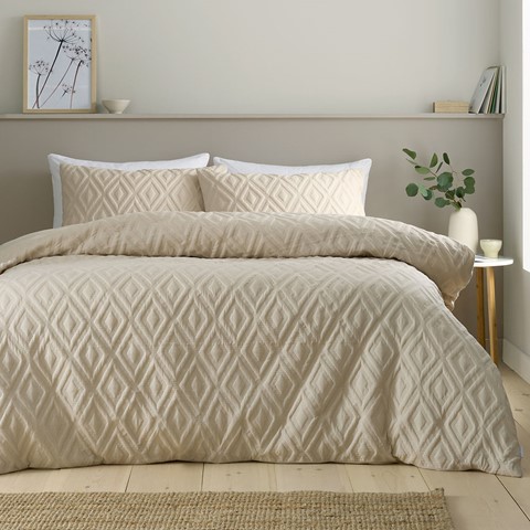 Catherine Lansfield Jacob Cream Geo Duvet Set