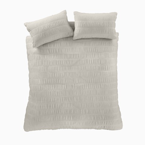 Seersucker Beige Duvet Set