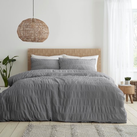 Seersucker Grey Duvet Set