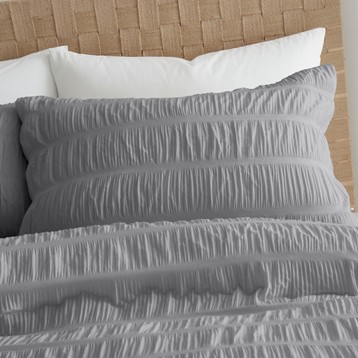 Seersucker Grey Duvet Set Image