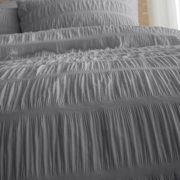 Seersucker Grey Duvet Set Image