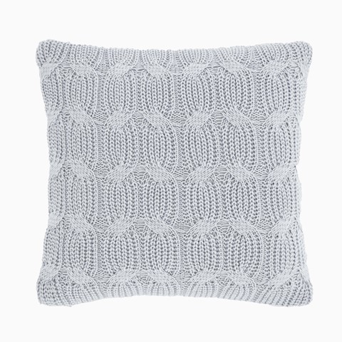 Catherine Lansfield Silver Chunky Marl Knit Cushion