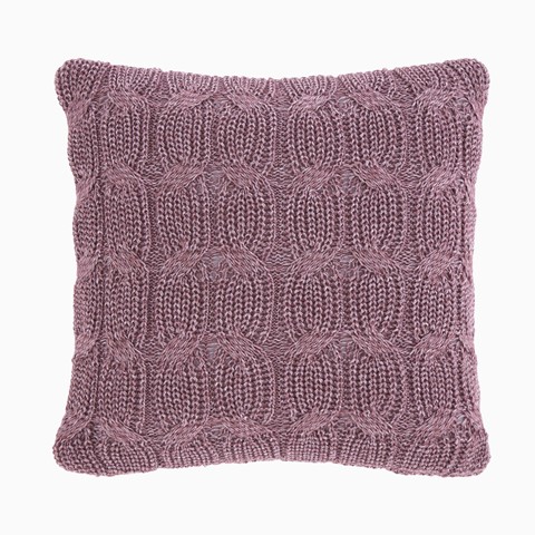 Catherine Lansfield Plum Chunky Marl Knit Cushion
