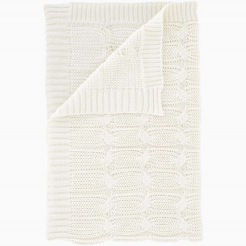 Catherine Lansfield Cream Chunky Marl Knit Throw