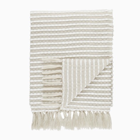 Catherine Lansfield Natural Stab Stitch Throw