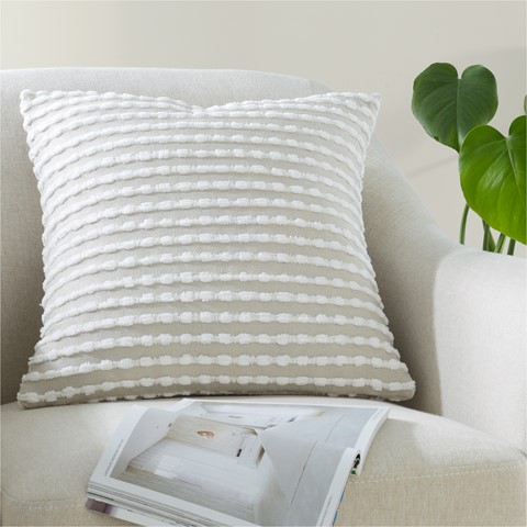 Catherine Lansfield Natural Stab Stitch Cushion