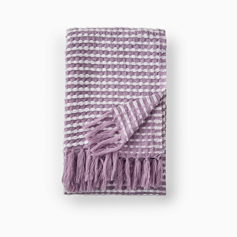 Catherine Lansfield Lilac Stab Stitch Throw