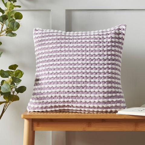 Catherine Lansfield Lilac Stab Stitch Cushion