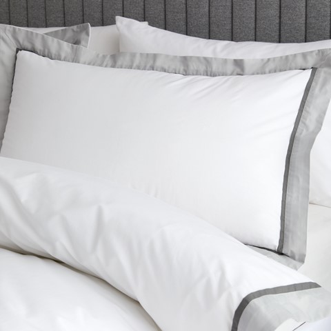Mayfair White & Silver Duvet Set