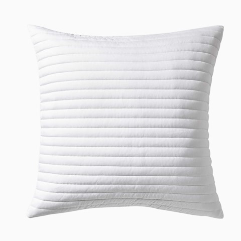 Quilted Lines White Cushion