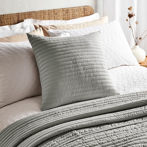 Quilted Lines Silver Cushion