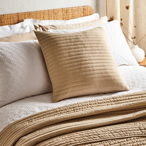 Quilted Lines Cream Cushion