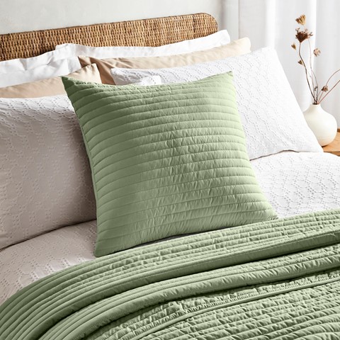 Quilted Lines Sage Cushion