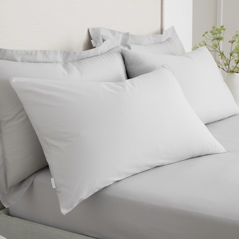 Percale Grey Standard 200 Thread Count Pillowcase Pair