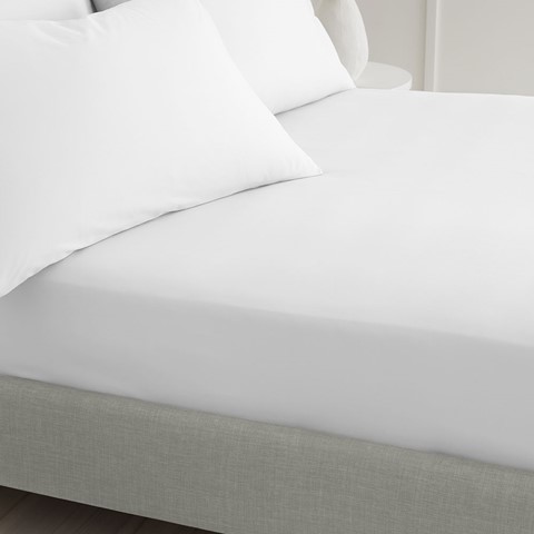 Percale White 200 Thread Count Fitted Sheet