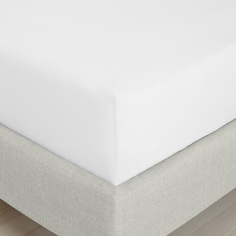 Percale White 200 Thread Count Fitted Sheet