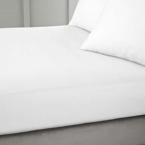 Sateen White 400 Thread Count Fitted Sheet