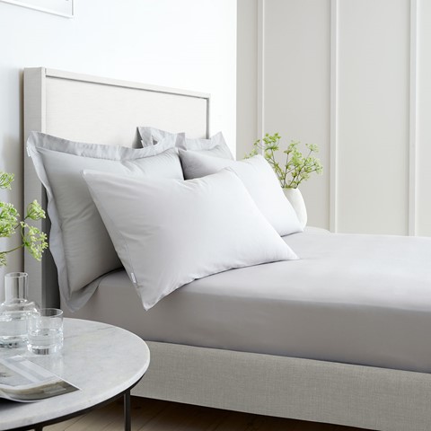 Percale Grey 200 Thread Count Fitted Sheet