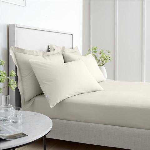 Percale Cream 200 Thread Count Fitted Sheet