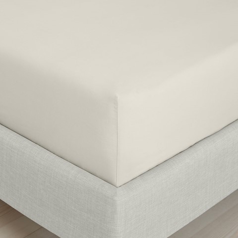 Percale Cream 200 Thread Count Fitted Sheet