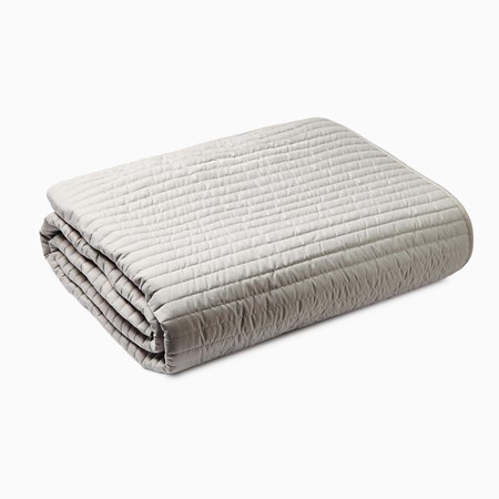 Quilted Lines Silver Bedspread image