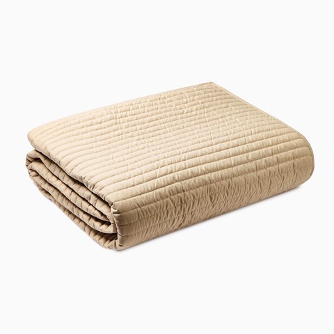 Quilted Lines Cream Bedspread