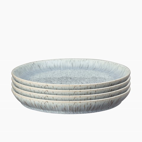 Denby Halo Speckle Set of 4 Coupe Dinner Plates