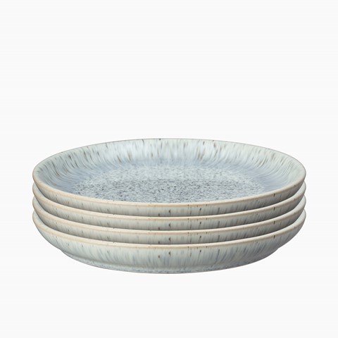 Denby Halo Speckle Set of 4 Medium Coupe Plates