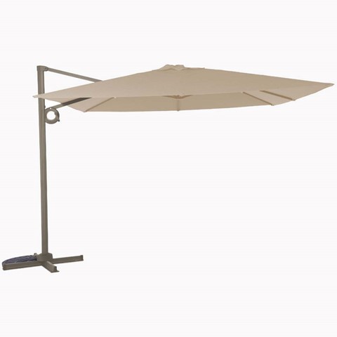 Deluxe 3.0M Cantilever Taupe Parasol & Cross Base