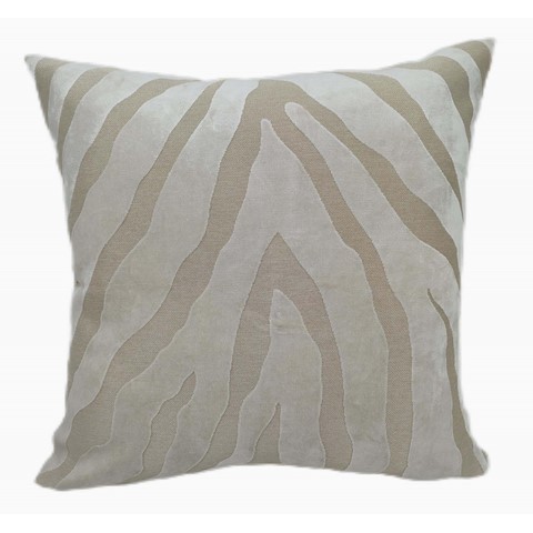 Zebra Ivory Velvet Cushion